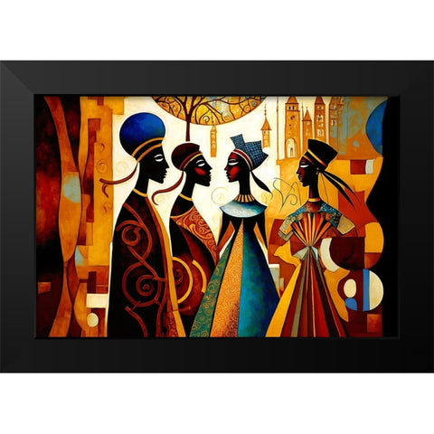 Mid Century Celebration Of All Cultures 7 Black Modern Wood Framed Art Print by Heere, Ray