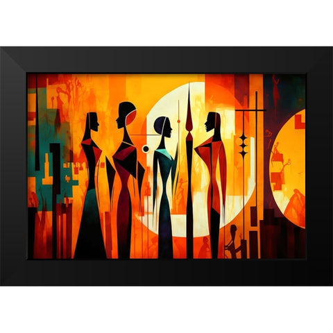 Mid Century Celebration Of All Cultures 9 Black Modern Wood Framed Art Print by Heere, Ray