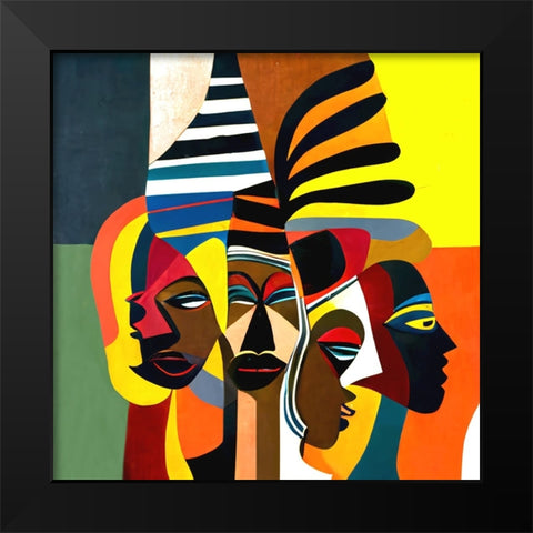 Mid Century Celebration Of All Cultures 15 Black Modern Wood Framed Art Print by Heere, Ray