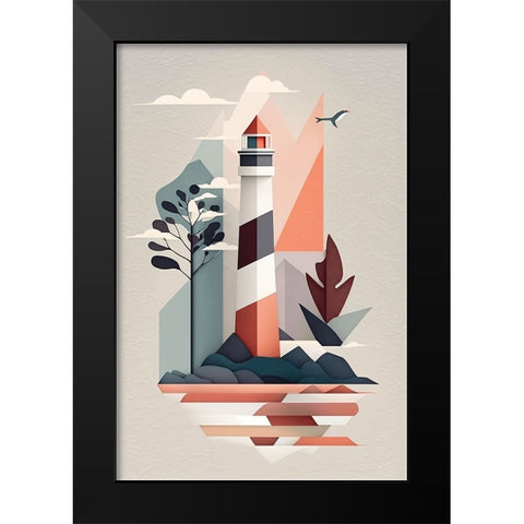 Mid Century Coastal Scenes 33 Black Modern Wood Framed Art Print by Heere, Ray
