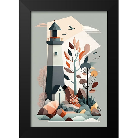 Mid Century Coastal Scenes 34 Black Modern Wood Framed Art Print by Heere, Ray