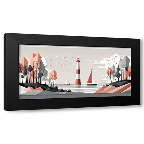 Mid Century Coastal Scenes 40 Black Modern Wood Framed Art Print by Heere, Ray