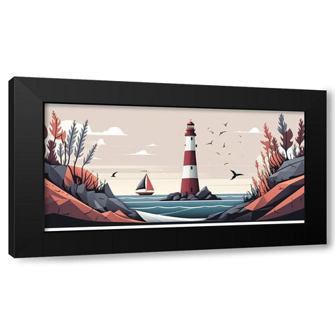 Mid Century Coastal Scenes 41 Black Modern Wood Framed Art Print by Heere, Ray