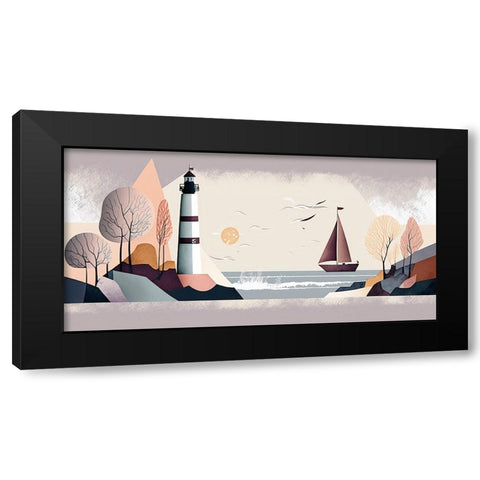 Mid Century Coastal Scenes 45 Black Modern Wood Framed Art Print by Heere, Ray