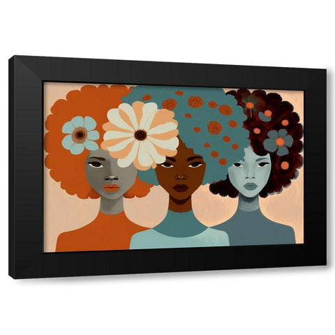 Mid Century Diversity Portraits 3 Black Modern Wood Framed Art Print by Heere, Ray