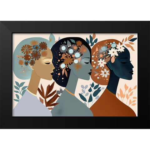 Mid Century Diversity Portraits 11 Black Modern Wood Framed Art Print by Heere, Ray