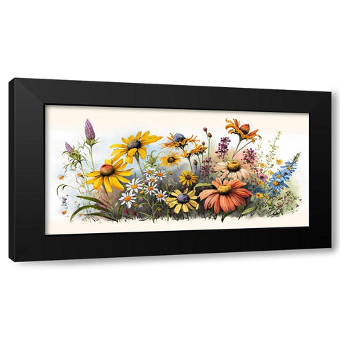 Watercolor Wildflowers 25 Black Modern Wood Framed Art Print with Double Matting by Heere, Ray
