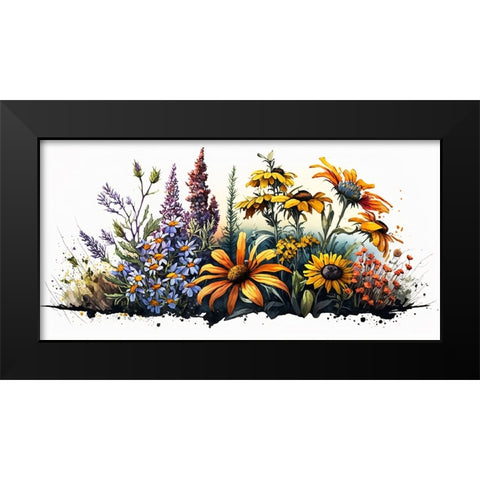 Watercolor Wildflowers 26 Black Modern Wood Framed Art Print by Heere, Ray