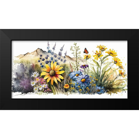 Watercolor Wildflowers 27 Black Modern Wood Framed Art Print by Heere, Ray