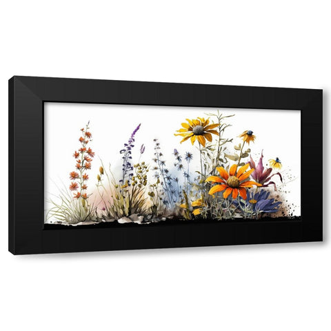 Watercolor Wildflowers 28 Black Modern Wood Framed Art Print with Double Matting by Heere, Ray