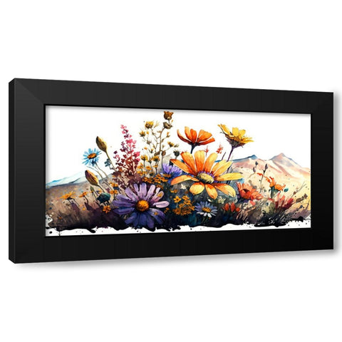 Watercolor Wildflowers 29 Black Modern Wood Framed Art Print by Heere, Ray