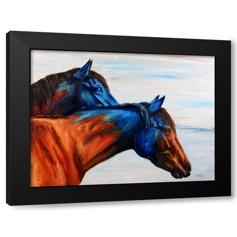 Blue Regalia Black Modern Wood Framed Art Print by Gould, Renee