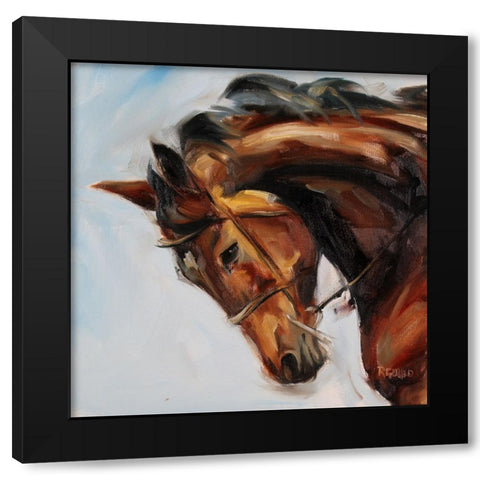 Charging On Black Modern Wood Framed Art Print with Double Matting by Gould, Renee