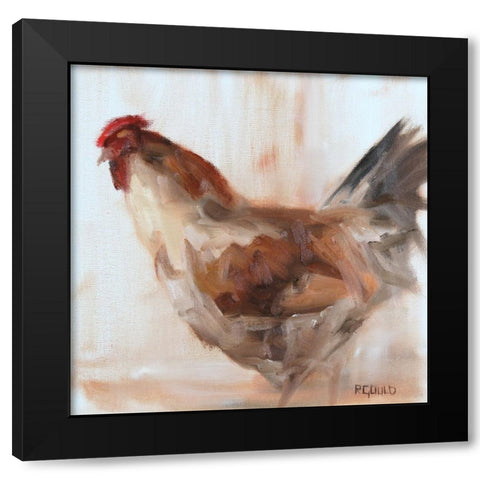 Chicken 9 Black Modern Wood Framed Art Print with Double Matting by Gould, Renee