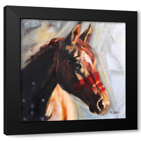 Enya Black Modern Wood Framed Art Print with Double Matting by Gould, Renee