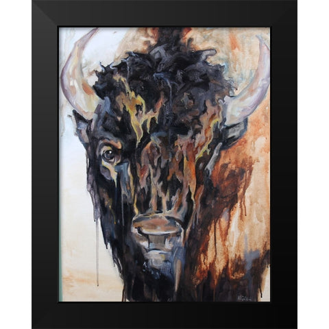 Face On Black Modern Wood Framed Art Print by Gould, Renee