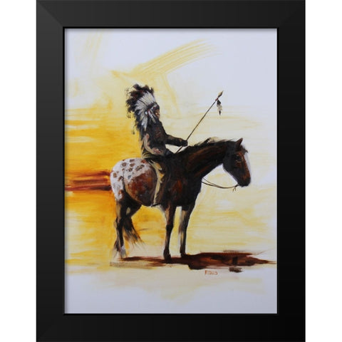 Fed by the Sound of Drums Black Modern Wood Framed Art Print by Gould, Renee