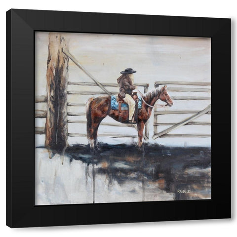 Gate Girl Black Modern Wood Framed Art Print with Double Matting by Gould, Renee