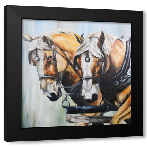 Golden Boys Black Modern Wood Framed Art Print with Double Matting by Gould, Renee