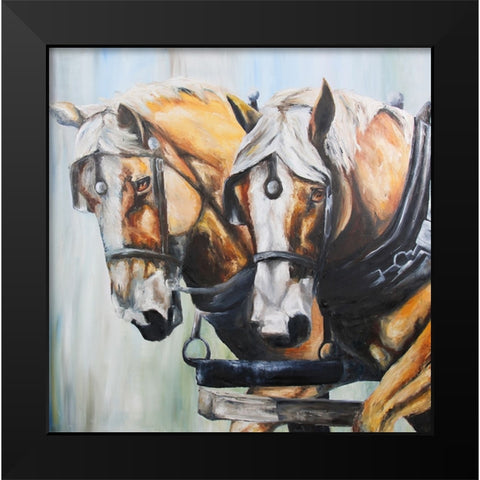 Golden Boys Black Modern Wood Framed Art Print by Gould, Renee