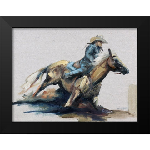 Kicking up Dust Black Modern Wood Framed Art Print by Gould, Renee