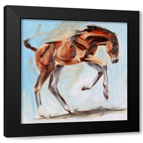 Leaps, Bounds Black Modern Wood Framed Art Print with Double Matting by Gould, Renee