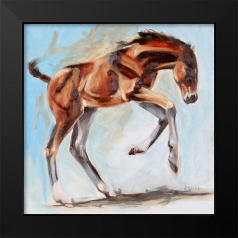 Leaps, Bounds Black Modern Wood Framed Art Print by Gould, Renee