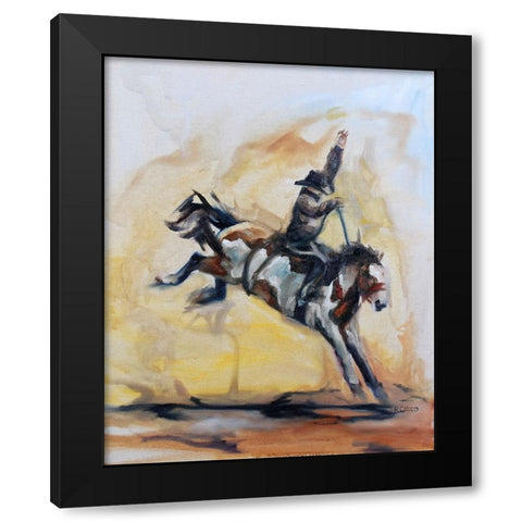 Let er Buck Black Modern Wood Framed Art Print with Double Matting by Gould, Renee