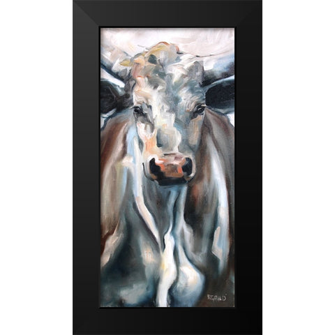 Lil Blue Black Modern Wood Framed Art Print by Gould, Renee