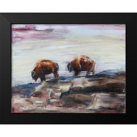 On The Edge Black Modern Wood Framed Art Print by Gould, Renee