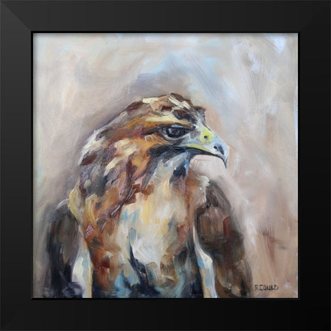 Red Tail Hawk Black Modern Wood Framed Art Print by Gould, Renee