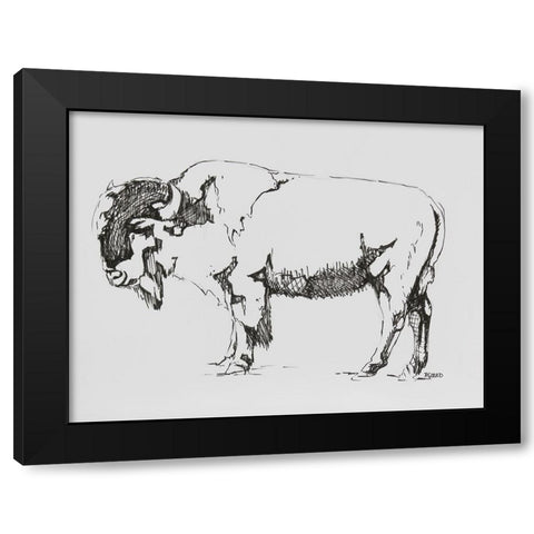Standing Guard Black Modern Wood Framed Art Print with Double Matting by Gould, Renee