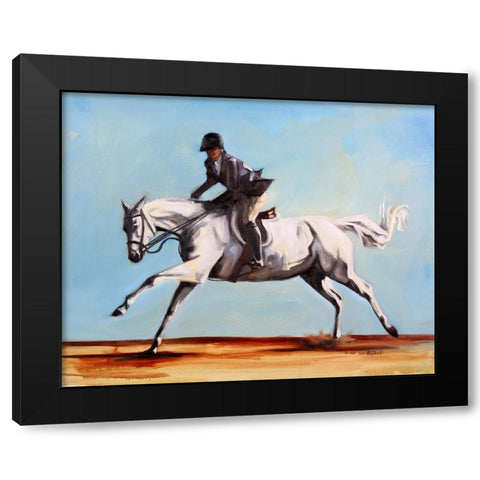 Stretching Out Black Modern Wood Framed Art Print with Double Matting by Gould, Renee