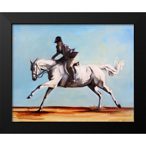Stretching Out Black Modern Wood Framed Art Print by Gould, Renee