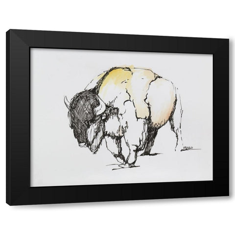 Struttin Black Modern Wood Framed Art Print with Double Matting by Gould, Renee