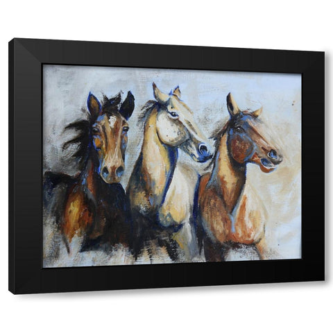 Trifecta Black Modern Wood Framed Art Print with Double Matting by Gould, Renee