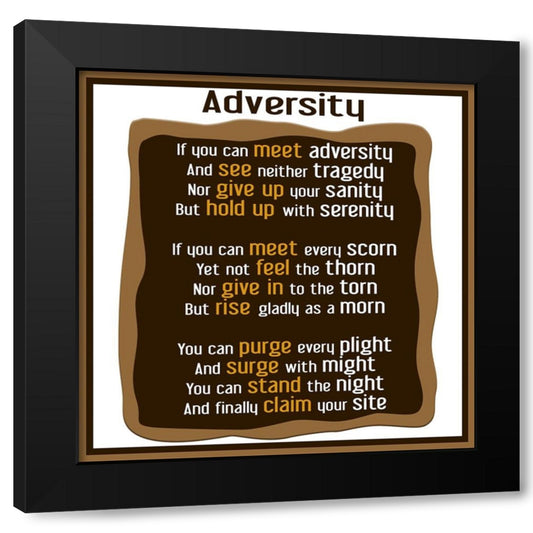 Adversity Word Art Black Modern Wood Framed Art Print by Homawoo, Richard