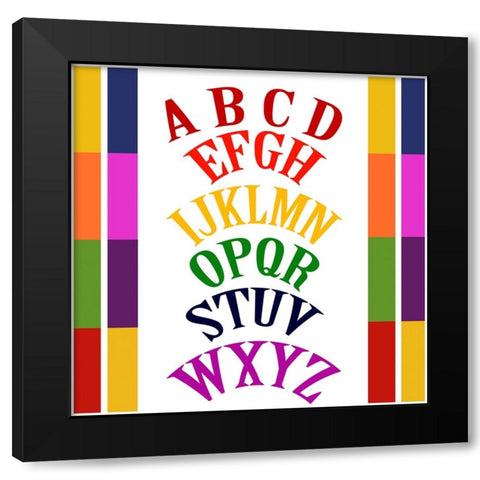 Rainbow Alphabet-1 Black Modern Wood Framed Art Print by Homawoo, Richard