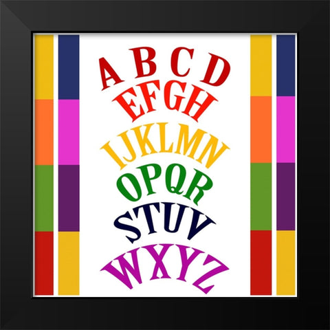 Rainbow Alphabet-1 Black Modern Wood Framed Art Print by Homawoo, Richard