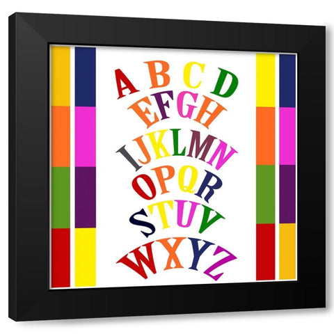 Rainbow Alphabet-2 Black Modern Wood Framed Art Print with Double Matting by Homawoo, Richard