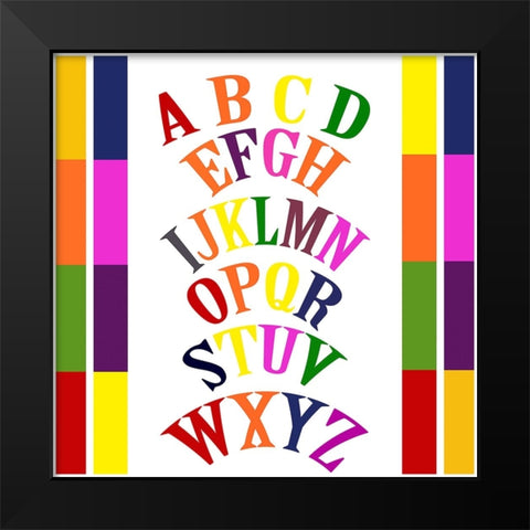Rainbow Alphabet-2 Black Modern Wood Framed Art Print by Homawoo, Richard