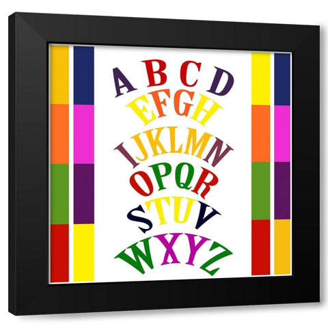 Rainbow Alphabet-3 Black Modern Wood Framed Art Print with Double Matting by Homawoo, Richard