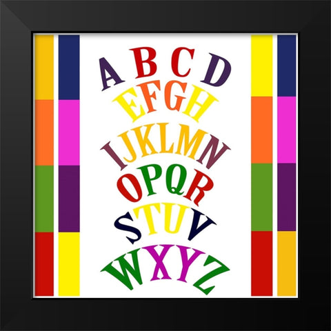 Rainbow Alphabet-3 Black Modern Wood Framed Art Print by Homawoo, Richard