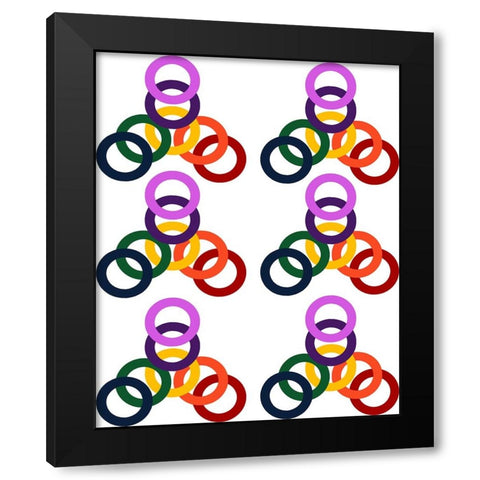 Rainbow Circles-6 Black Modern Wood Framed Art Print by Homawoo, Richard