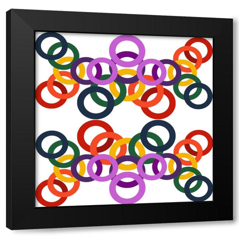 Rainbow Circles-12 Black Modern Wood Framed Art Print by Homawoo, Richard