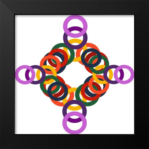 Rainbow Circles-13 Black Modern Wood Framed Art Print by Homawoo, Richard
