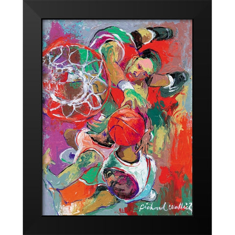 Basketball Black Modern Wood Framed Art Print by Wallich, Richard