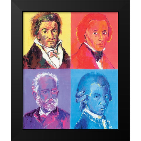 Composers Black Modern Wood Framed Art Print by Wallich, Richard