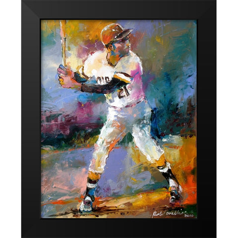 Roberto Clemente Black Modern Wood Framed Art Print by Wallich, Richard
