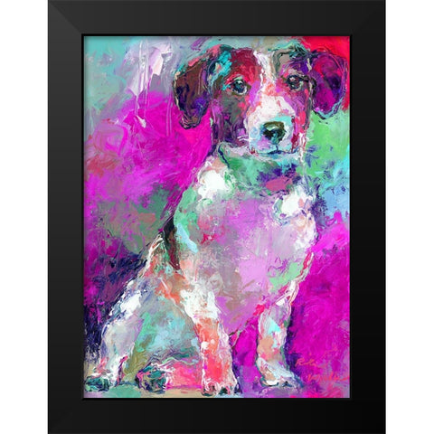 Art Russell Terrier Black Modern Wood Framed Art Print by Wallich, Richard